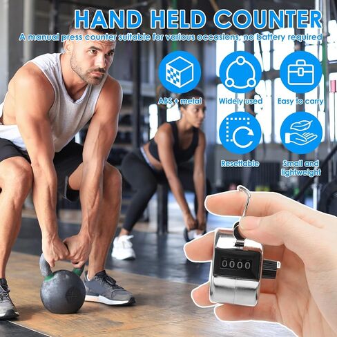 20 Pack Clicker Counter Metal Click Counter Handheld 4-Digital Mechanical Hand Pitch Counter for Coaching, Fishing, People, Golf Lap, Sports Event in Kuwait
