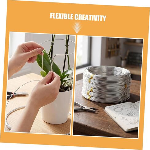 Angoily 6 Rolls Silver Aluminum Wire for Sculpting and Crafting 1mm Diameter, 32.8 Feet Each Roll Soft, Smooth Surface Aluminum Wire for Bonsai Training and Floral Display in Kuwait