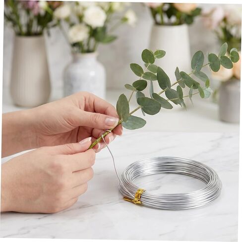Angoily 6 Rolls Silver Aluminum Wire for Sculpting and Crafting 1mm Diameter, 32.8 Feet Each Roll Soft, Smooth Surface Aluminum Wire for Bonsai Training and Floral Display in Kuwait