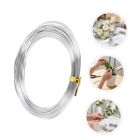 Angoily 6 Rolls Silver Aluminum Wire for Sculpting and Crafting 1mm Diameter, 32.8 Feet Each Roll Soft, Smooth Surface Aluminum Wire for Bonsai Training and Floral Display in Kuwait