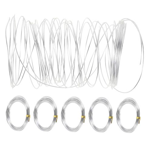POPETPOP 6 Rolls Aluminum Decorative Wreath Wire 1mm Diameter Flexible Crafting Wire for Floral Easy to Shape Creations and Craft Sessions in Kuwait