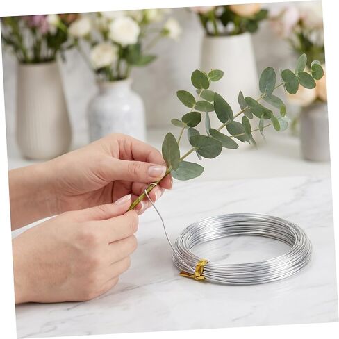POPETPOP 6 Rolls Aluminum Decorative Wreath Wire 1mm Diameter Flexible Crafting Wire for Floral Easy to Shape Creations and Craft Sessions in Kuwait