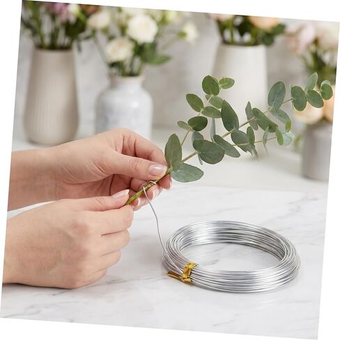 6 Rolls Malleable Aluminum Wire for Crafting and Sculpting 1mm Diameter Flexible Floral Design Wire with Smooth Surface Safe for Skin and Foliage for Wedding Bouquet in Saudi Arabia