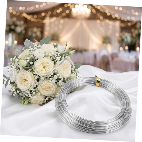 6 Rolls Malleable Aluminum Wire for Crafting and Sculpting 1mm Diameter Flexible Floral Design Wire with Smooth Surface Safe for Skin and Foliage for Wedding Bouquet in Saudi Arabia