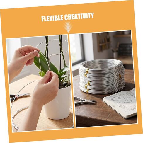 6 Rolls Malleable Aluminum Wire for Crafting and Sculpting 1mm Diameter Flexible Floral Design Wire with Smooth Surface Safe for Skin and Foliage for Wedding Bouquet in Saudi Arabia