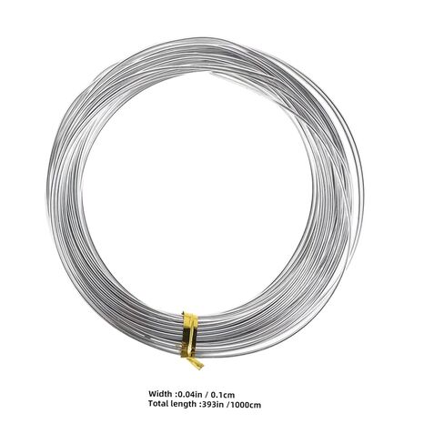 Toddmomy 6 Rolls Silver Aluminum Wire for Crafting and Gardening 1mm Diameter Flexible Wire with Smooth Surface Compatible with Pliers and Scissors for Wedding Bouquet and Plant Training in Kuwait