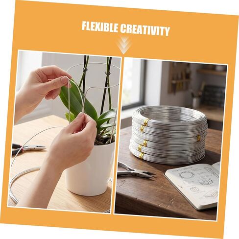 Toddmomy 6 Rolls Silver Aluminum Wire for Crafting and Gardening 1mm Diameter Flexible Wire with Smooth Surface Compatible with Pliers and Scissors for Wedding Bouquet and Plant Training in Kuwait