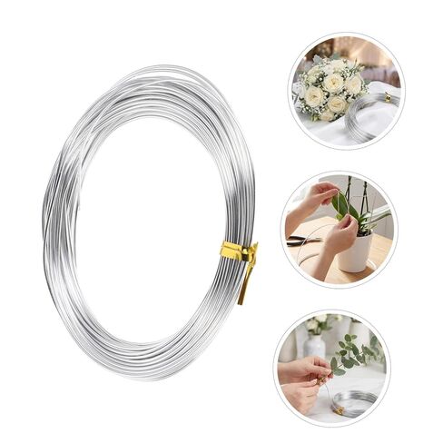 Toddmomy 6 Rolls Silver Aluminum Wire for Crafting and Gardening 1mm Diameter Flexible Wire with Smooth Surface Compatible with Pliers and Scissors for Wedding Bouquet and Plant Training in Kuwait