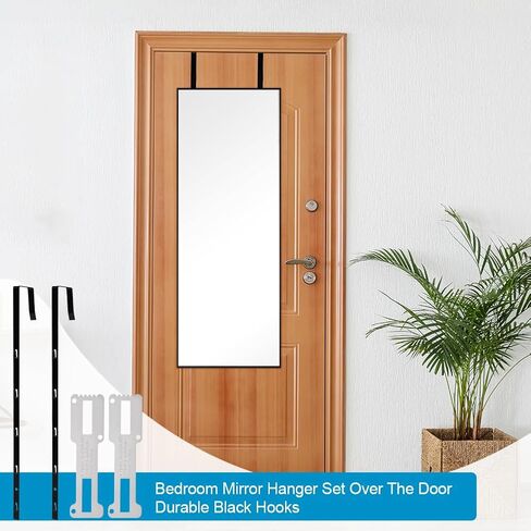 Over-The-Door Mirror Hanger, Adjustable Door Mirror Hanger with Protective Lining, 5 Position Height Over The Doors-Mirrors Hook, Mirrors Doors Hangers in Kuwait