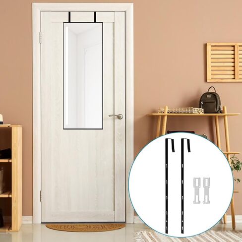 Over-The-Door Mirror Hanger, Adjustable Door Mirror Hanger with Protective Lining, 5 Position Height Over The Doors-Mirrors Hook, Mirrors Doors Hangers in Kuwait