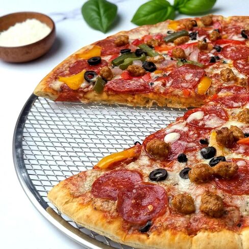 Uncoated 16" Stainless Steel Pizza Pan Screen, Crisper, Large, Gray in Kuwait
