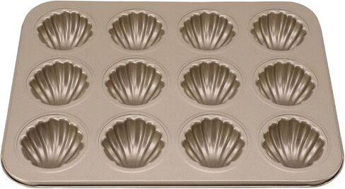 Haofy Shell Shaped Carbon Steel 12 Cavity Baking Mold Non Stick Baking Pan for Cookies and Cakes, Family Gatherings Kitchen Supplies in Kuwait