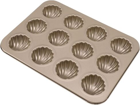 Haofy Shell Shaped Carbon Steel 12 Cavity Baking Mold Non Stick Baking Pan for Cookies and Cakes, Family Gatherings Kitchen Supplies in Kuwait