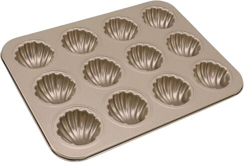 Haofy Shell Shaped Carbon Steel 12 Cavity Baking Mold Non Stick Baking Pan for Cookies and Cakes, Family Gatherings Kitchen Supplies in Kuwait
