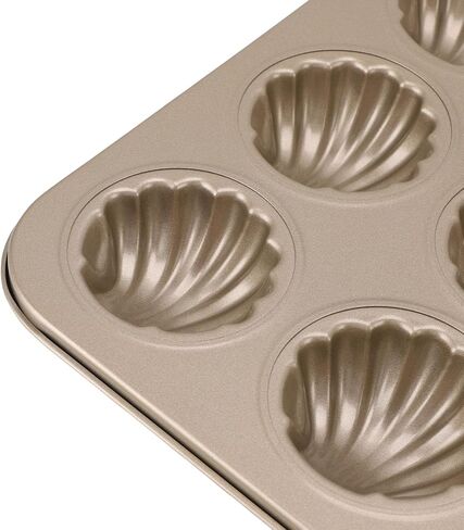 Haofy Shell Shaped Carbon Steel 12 Cavity Baking Mold Non Stick Baking Pan for Cookies and Cakes, Family Gatherings Kitchen Supplies in Kuwait