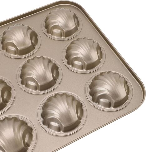 Haofy Shell Shaped Carbon Steel 12 Cavity Baking Mold Non Stick Baking Pan for Cookies and Cakes, Family Gatherings Kitchen Supplies in Kuwait