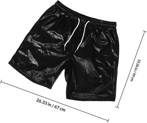 Men's Disco Shorts Polyester Rave Party Costume Comfortable Fit Versatile for Occasions Stylish Dancewear for Festival and Stage Performance Black in Kuwait