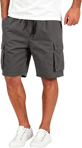 Men's Commuter Cargo Shorts Multi-Pocket Relaxed Fit Casual Shorts in Kuwait