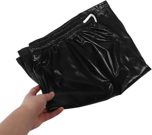 VILLCASE Men's Black Polyester Disco Shorts with Comfortable Fit and Versatile Style for Rave Parties and Fashionable Occasions in Kuwait