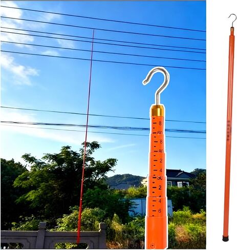 Non-Conductive Telescopic Survey Rods for Height Measurement, Insulated, Multicolor Orange, 708.7''/18m Long - Perfect for Safe Outdoor Use in Kuwait