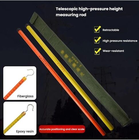 Telescoping Non-Conductive Survey Rods for Telecom & Substation - 6m Measuring Rod with Carrying Bag - Durable, Lightweight, Precision Measurement Tools in Kuwait