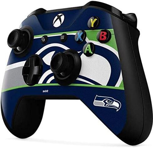 Skinit Decal Gaming Skin Compatible with Xbox One X Controller - Officially Licensed NFL Seattle Seahawks Zone Block Design in Kuwait