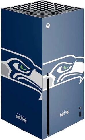 ملصق Skinit المخصص للألعاب متوافق مع وحدة تحكم Xbox Series X - تصميم شعار NFL Seattle Seahawks Retro المرخص رسميًا in Kuwait