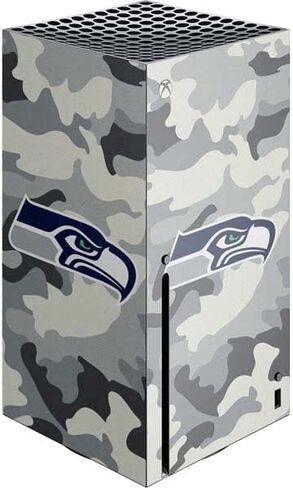 ملصق Skinit المخصص للألعاب متوافق مع وحدة تحكم Xbox Series X - تصميم شعار NFL Seattle Seahawks Retro المرخص رسميًا in Kuwait