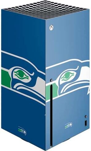 ملصق Skinit المخصص للألعاب متوافق مع وحدة تحكم Xbox Series X - تصميم شعار NFL Seattle Seahawks Retro المرخص رسميًا in Kuwait