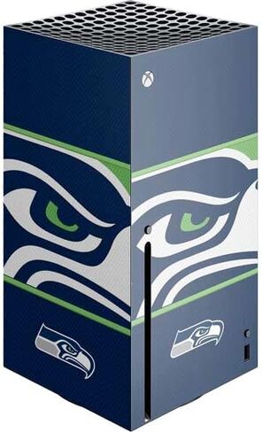 ملصق Skinit المخصص للألعاب متوافق مع وحدة تحكم Xbox Series X - تصميم شعار NFL Seattle Seahawks Retro المرخص رسميًا in Kuwait
