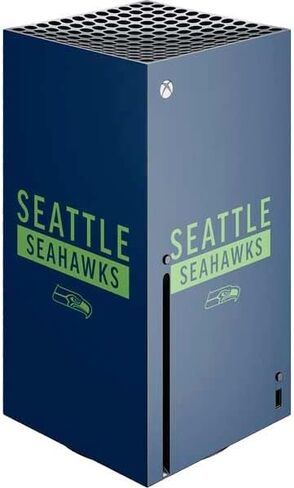 ملصق Skinit المخصص للألعاب متوافق مع وحدة تحكم Xbox Series X - تصميم شعار NFL Seattle Seahawks Retro المرخص رسميًا in Kuwait