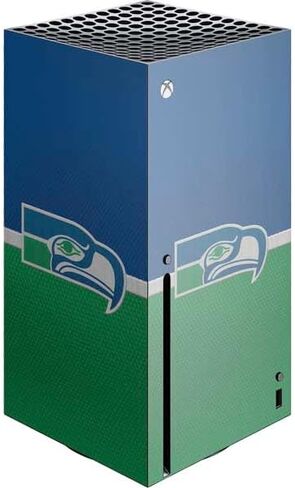 ملصق Skinit المخصص للألعاب متوافق مع وحدة تحكم Xbox Series X - تصميم شعار NFL Seattle Seahawks Retro المرخص رسميًا in Kuwait
