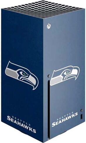 ملصق Skinit المخصص للألعاب متوافق مع وحدة تحكم Xbox Series X - تصميم شعار NFL Seattle Seahawks Retro المرخص رسميًا in Kuwait