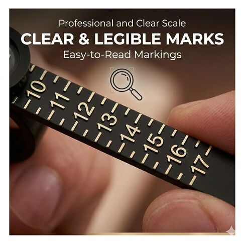 2 Pcs Ring Sizer Measuring Tool, Reusable Ring Size Finder with Magnifier, Accurate US Sizes 1-17 Ring Measurement Tool for Men & Women, Finger Sizer Gauge for Jewelry Sizing. in Saudi Arabia