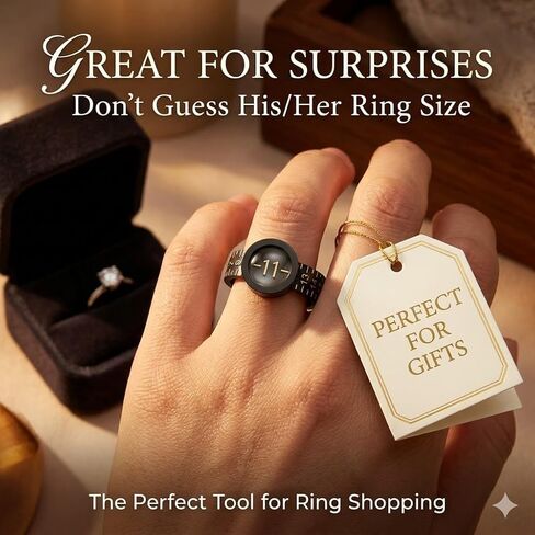 2 Pcs Ring Sizer Measuring Tool, Reusable Ring Size Finder with Magnifier, Accurate US Sizes 1-17 Ring Measurement Tool for Men & Women, Finger Sizer Gauge for Jewelry Sizing. in Saudi Arabia