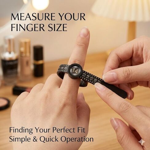 2 Pcs Ring Sizer Measuring Tool, Reusable Ring Size Finder with Magnifier, Accurate US Sizes 1-17 Ring Measurement Tool for Men & Women, Finger Sizer Gauge for Jewelry Sizing. in Saudi Arabia