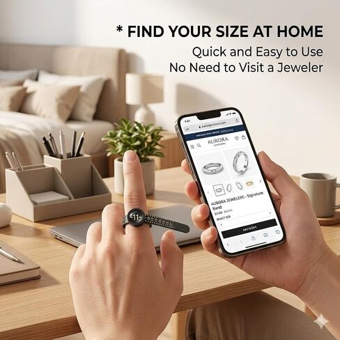 2 Pcs Ring Sizer Measuring Tool, Reusable Ring Size Finder with Magnifier, Accurate US Sizes 1-17 Ring Measurement Tool for Men & Women, Finger Sizer Gauge for Jewelry Sizing. in Saudi Arabia