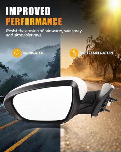 مرآة جانبية للراكب الأيمن لـ 2011-2013 Ki-a Optima SX/LX/EX (5 دبابيس)، زجاج طاقة أسود قابل للطي يدويًا غير ساخن، ضوء إشارة الانعطاف أوبتيما، KI1321152 87620-2T110 in Kuwait