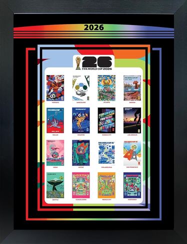 Frameworth 2026 FIFA World Cup Host City Collection Framed Poster 22x26 with PhotoGlass - Officially Licensed FIFA Wall Art - Made in Canada in Saudi Arabia