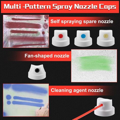 Universal Spray Paint Caps 26 Assorted Caps and Tips Adapter Replacement for Different Spray Cans Sprays Paint Nozzles Sprays Paints Tips for Graffiti, Auto Repair, DIY Projects in Saudi Arabia