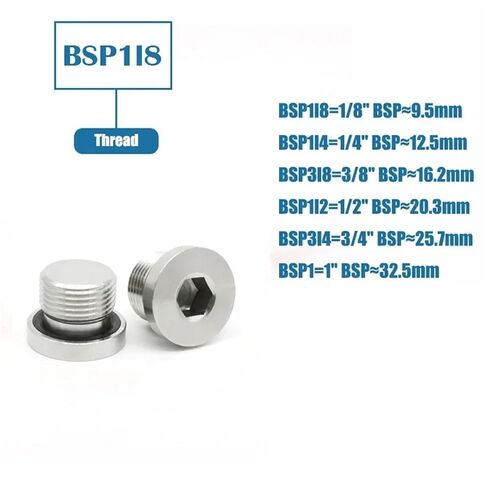 M8 M10 M12 M14 M16 M18 M20 1/8" 1/4" 3/8" 1/2" 3/4" Male 304 Stainless Steel Hex Socket Head End Cap Pipe Fitting(BSP1.5) in Saudi Arabia