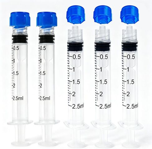 100 Pack 1mL Luer Lock Syringes without Needle - Sterile & Individually Wrapped, 1cc Syringe with Cap, Industrial & Lab Use in Saudi Arabia