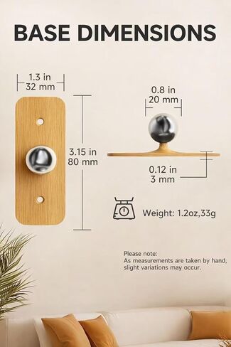 2PC Magnetic 360°Rotation Base Ball for LED Wall Sconces,Universal Replacement Swivel Base for LED Wall Lights Suitable for Wall Sconces of Various Sizes and Models(Wood Color) in Kuwait