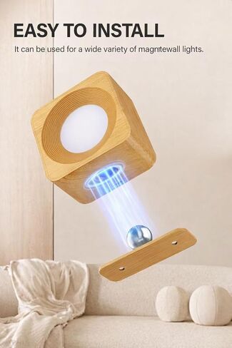 2PC Magnetic 360°Rotation Base Ball for LED Wall Sconces,Universal Replacement Swivel Base for LED Wall Lights Suitable for Wall Sconces of Various Sizes and Models(Wood Color) in Kuwait