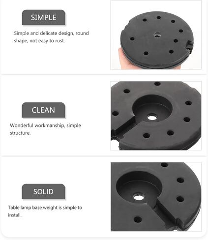 VILLCASE 9" Weighted Lamp Base 140mm Round Black Cast Iron Counterweight – Stabilizes Wobbly Floor & Desk Lamps for DIY Repair, Living Room, Office in Saudi Arabia