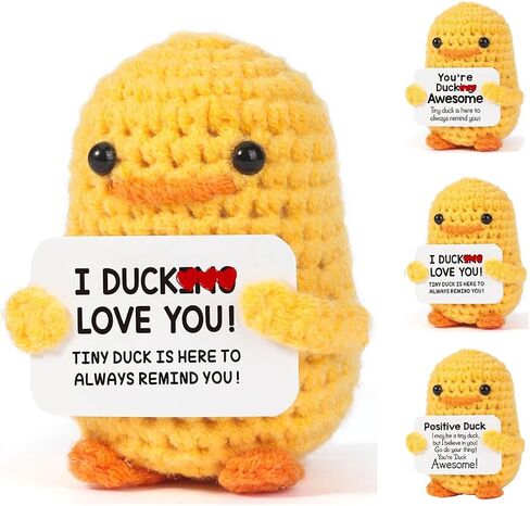 Mini Funny Duck Valentines Gifts for Her ، زوجة زوجة صديقة صديقها أحبك الهدايا ، هدية عيد ميلاد يوم الاحتفال ، ديكور البط ، هدية الكروشيه المصنوعة يدويًا (أنا أحب لك) in Kuwait