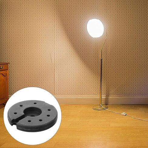 VILLCASE 9" Weighted Lamp Base 140mm Round Black Cast Iron Counterweight – Stabilizes Wobbly Floor & Desk Lamps for DIY Repair, Living Room, Office in Saudi Arabia