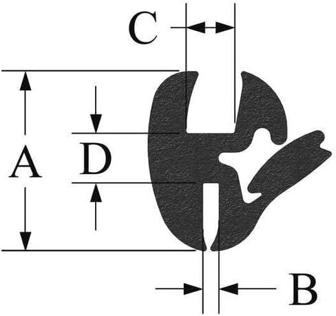 LK1615-25 Compatible with Trim-Lok Single Piece Window Locking Gasket, Fits Glass 3/16"- 1/4" in Kuwait