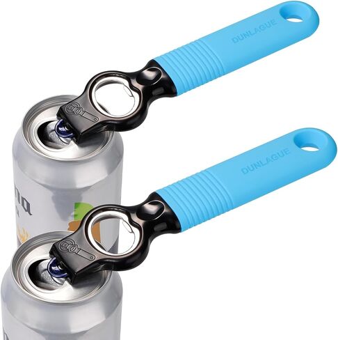 2-Pack Soda Can Opener and Beer Bottle Opener Bartender with Good Grip Silicone Handle, Pop Top Can Tab Opener for Long Nails, Bottle Opener for Arthritic Hand and Seniors, Black in Kuwait