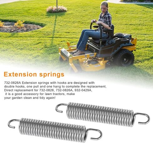 732-0826A Extension Spring, Extension Springs with Hook Ends Compatible with Lawn Mower, Free Length 1.97", Extension Spring for Home Repairs, Easy Install(2PCS) in Saudi Arabia